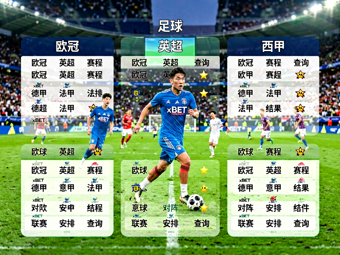 足球赛事覆盖：欧冠、英超、西甲、中超等全球主流联赛的赛程与数据分析